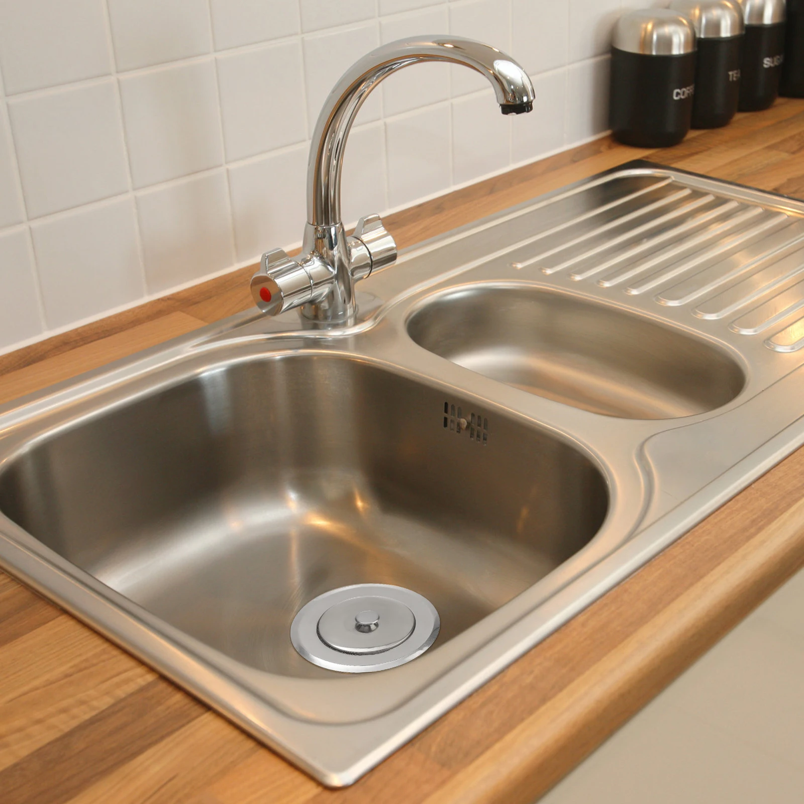 

2 Sets Kitchen Filter Stainless Steel Durable Heat Resistant Rustproof Basket Strainer Easy Install Washable Sink Drain Sifter