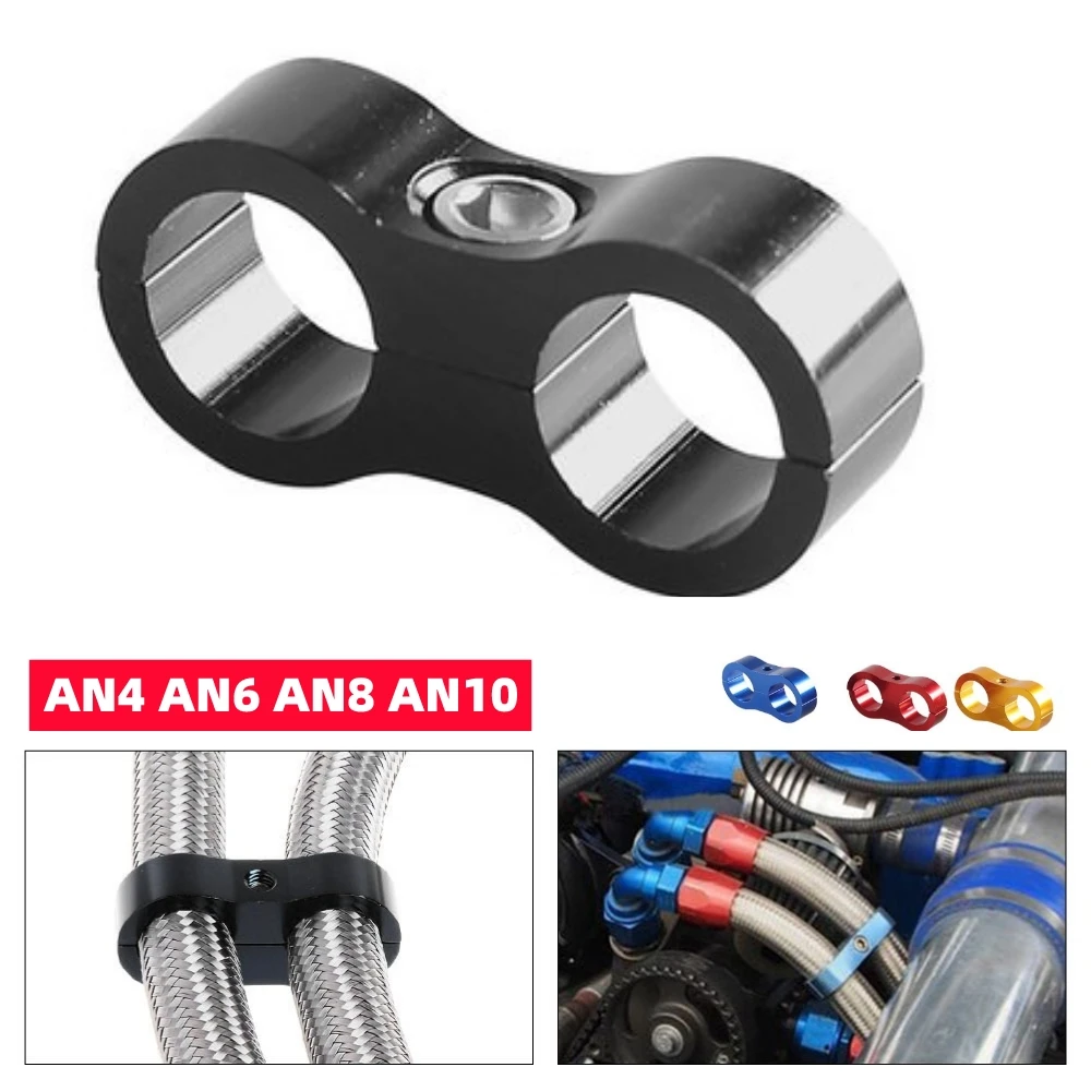 AN4 AN6 AN8 AN10 Oil Fuel Water Lupo Separator Kit Fittings Anodized Line Tube Braided Rubber Hose Clamp Line