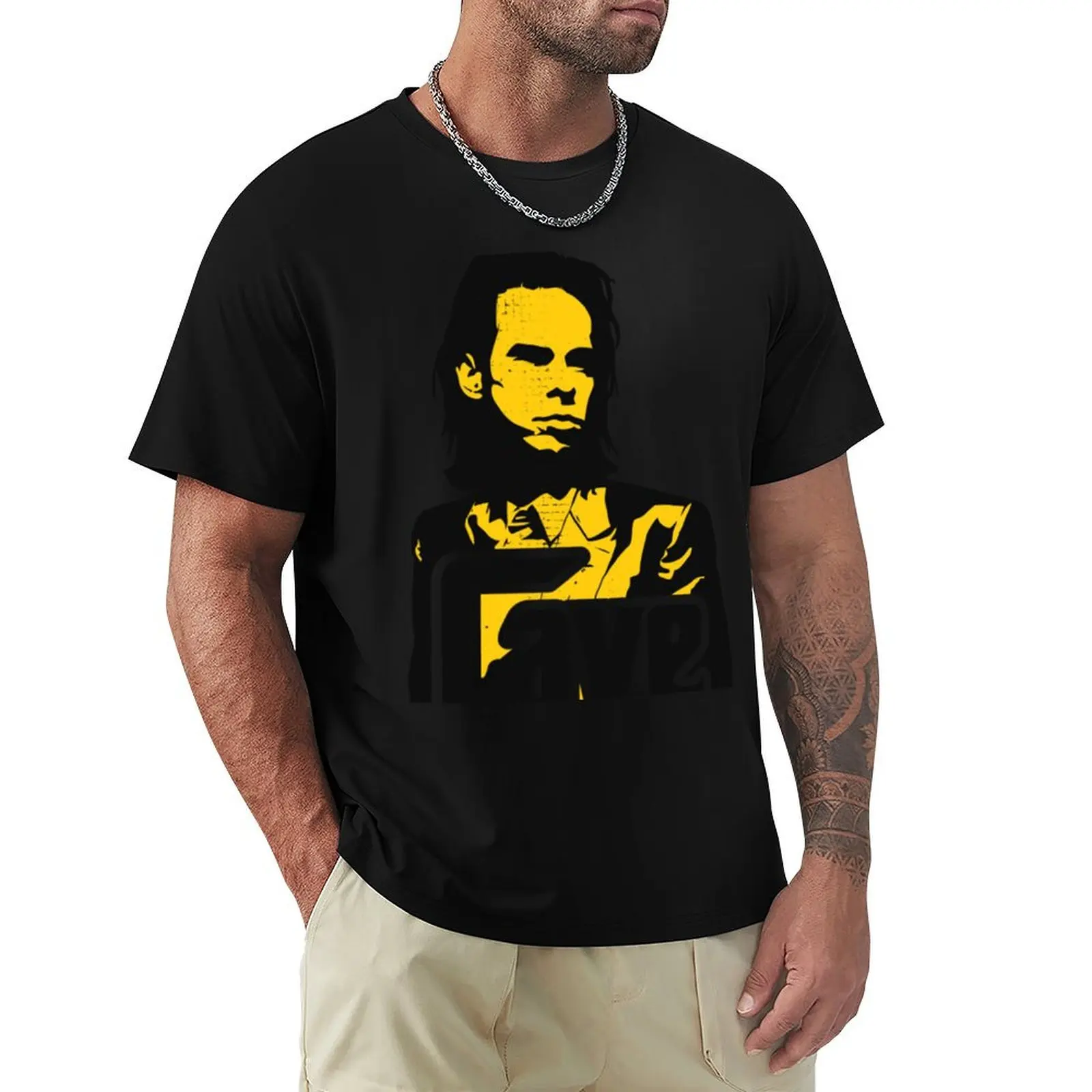 Nick Cave and the Bad T-Shirt Casual Loose Short Sleeve Tee for Men