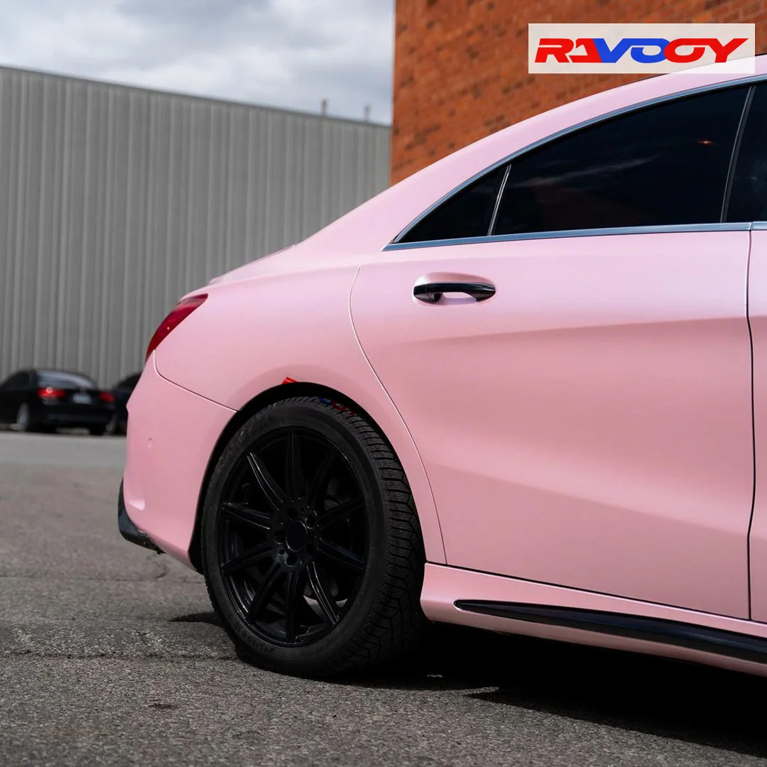 High Quality Satin Chrome Blossom Pink Vinyl Wrap Film Self-Adhesive Auto Tuning Vinyl Wrap  & Motorcycle Stickers Durable Foil - Image 4