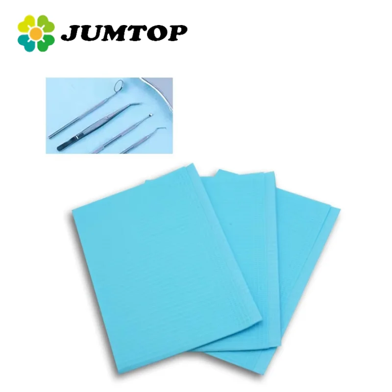 

JUMTOP 125Pcs Dental Piercing Bibs Disposable Tattoo Clean Pad Table Covers Clean Patient Napkins Supplies