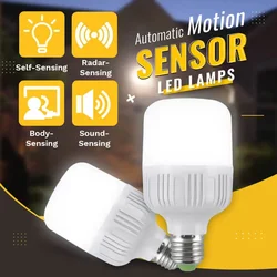 Lâmpada Ativada por Voz com Sensor de Movimento Automático, Luz LED, Crepúsculo ao Amanhecer, Auto On e Off, Iluminação Interior e Exterior, 6500K, 220V, 5W