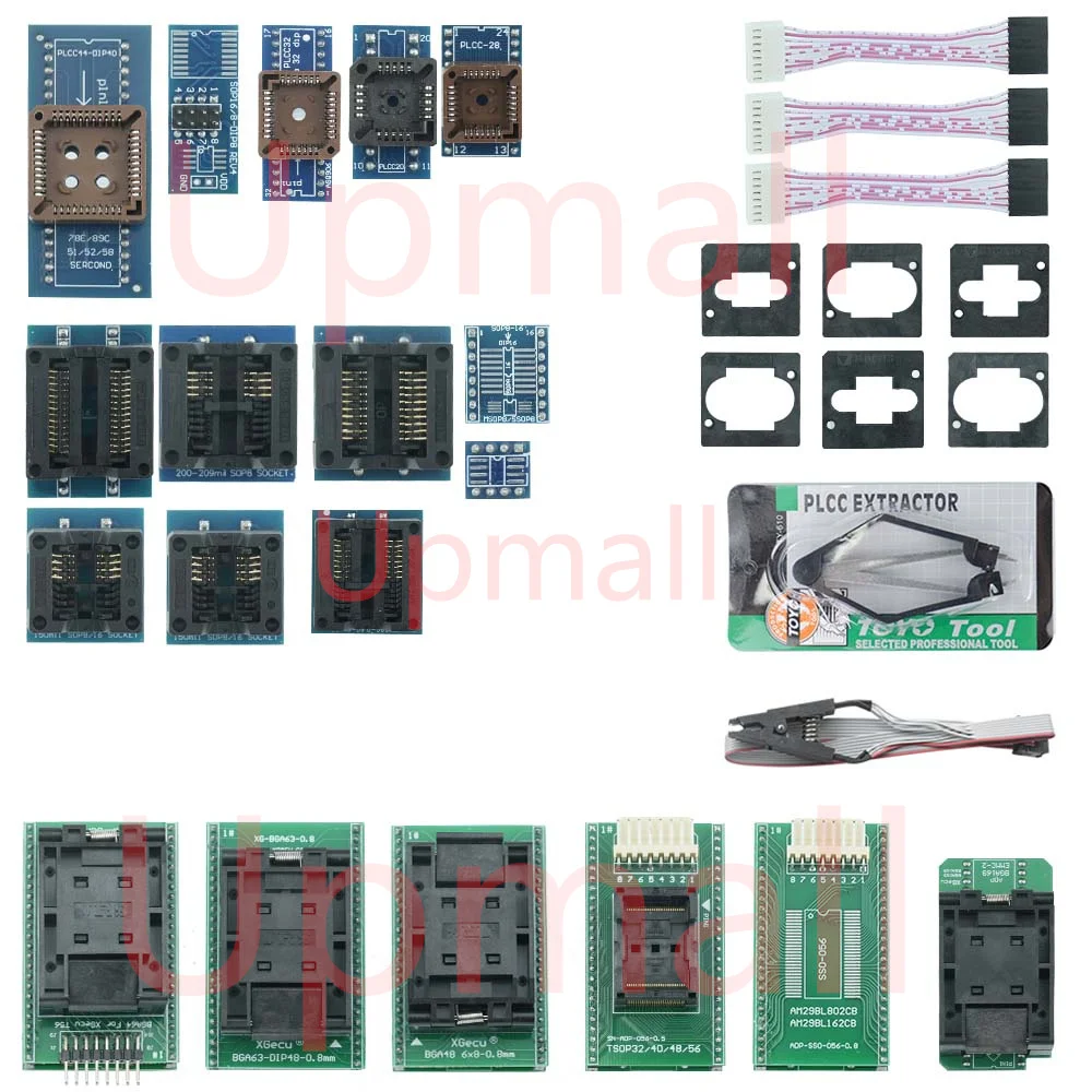 Imagem -03 - Xgecu-programador Universal T56 21 Pcs Adaptador Poderoso Suporte 33000 ni Flash Nand Flash Emmc 100 Original V12.66