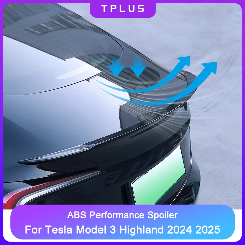 For Tesla Model 3 2024-2026 Highland Performance Spoiler ABS Matte Carbon Rear Trunk Tail Wing Original 2024 Car Exterior Accessories