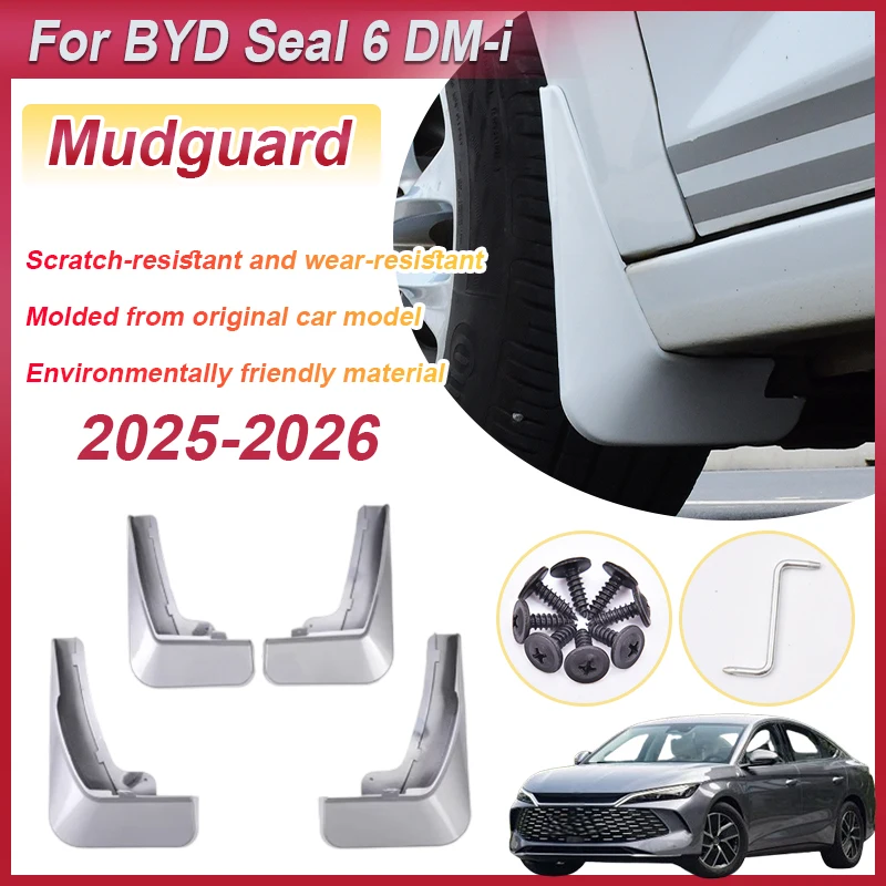

4PCS Painted Mudguards For BYD Seal 6 DM-i 2025 Body Kit Qin L 2026 MudFlaps Splash Guards Spoiler Fender Flares Car Accessories