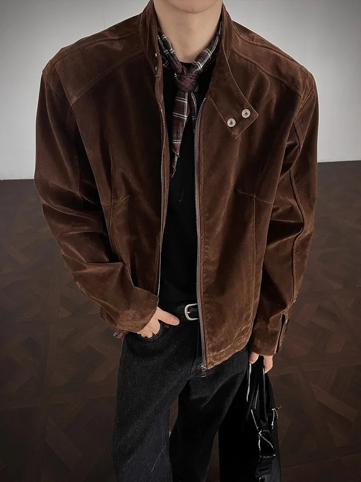 

Retro Stand Collar ort Jaet Men's Casual Sle Leather Vest Autumn 2025 New Trend Brand American Leisure Cool Top