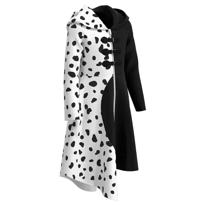 

2026 Anime Cruella De Vil Cosplay Costumes Maid Dress Halloween Costumes for Women Vestido Role Play Clothing Party