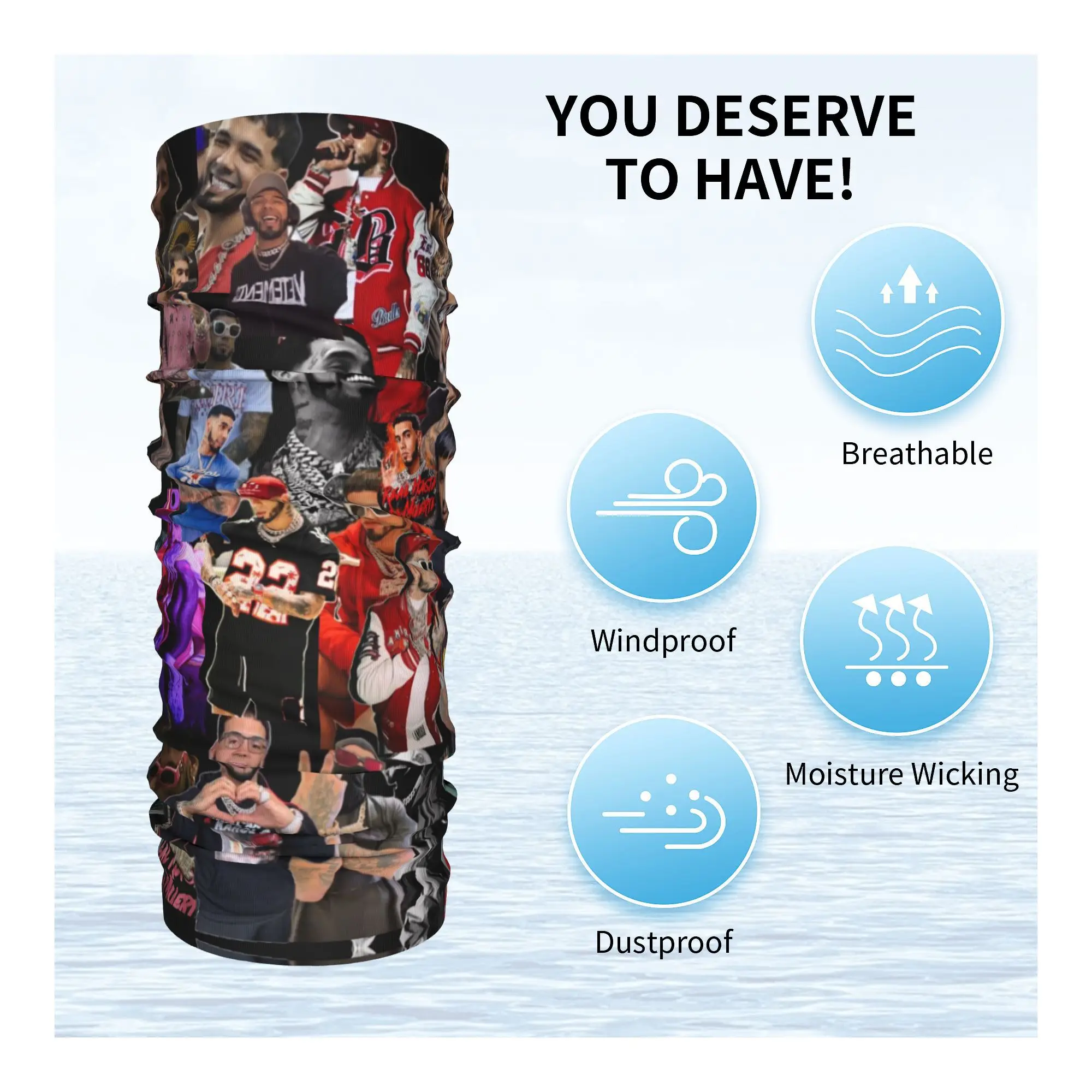 Personalizado A-Anuels Rapper AA Pescoço Gaiter Homens Mulheres Proteção UV Lenço Bandana de Inverno para Caminhadas