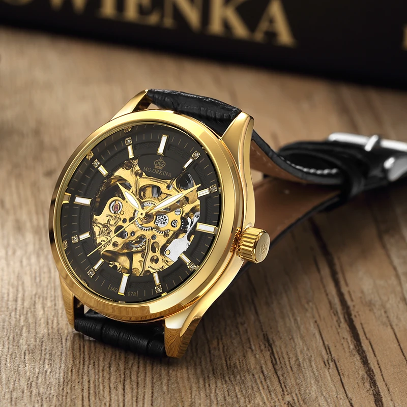 2025 New Men Luxury Automatic Mechanical Watch Waterproof Sports Leather Waterproof Skeleton Watches Mens Relogio Masculino
