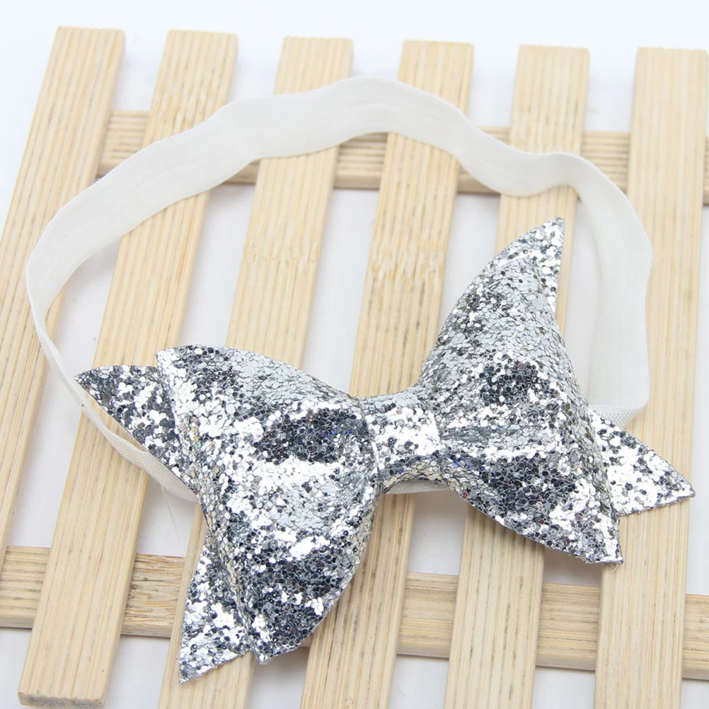 

Baby Headbands Bowknot Sequin Bands For Newborn Toddler Children Silver Glitter Bowknot Hair Band Girls Kids Headbands Baby