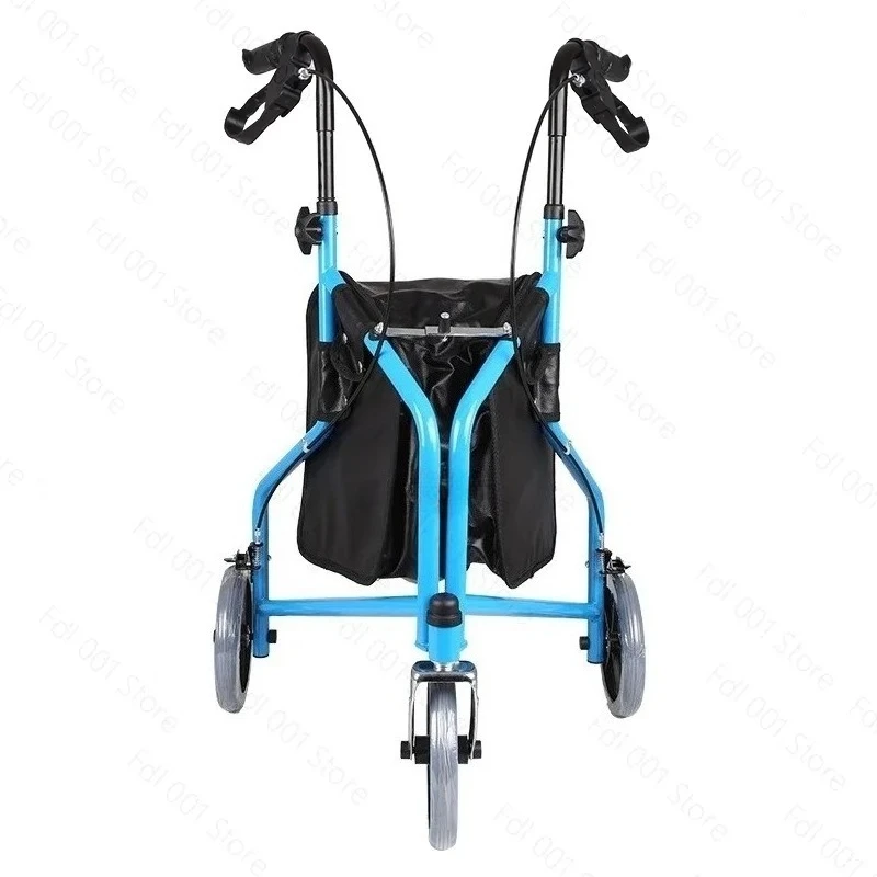 Three‑Wheel Foldable Elderly Rehabilitation Walking Aid Trolley Shopping Cart With Brake