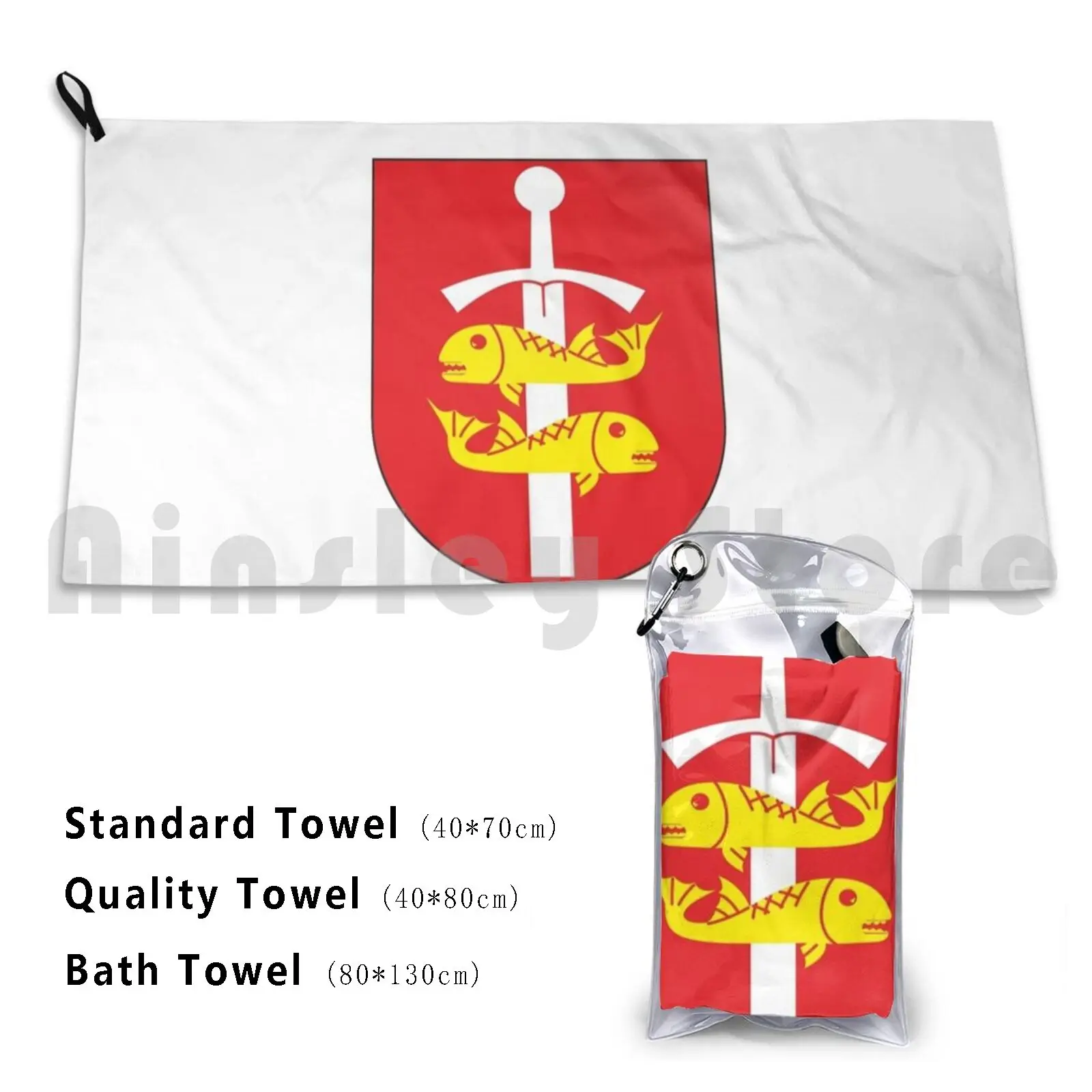 Gdynia City Seal Герб Банное полотенце Пляжная подушка Polska Польша Польский лак Путешествия Орел Флаг Варшава