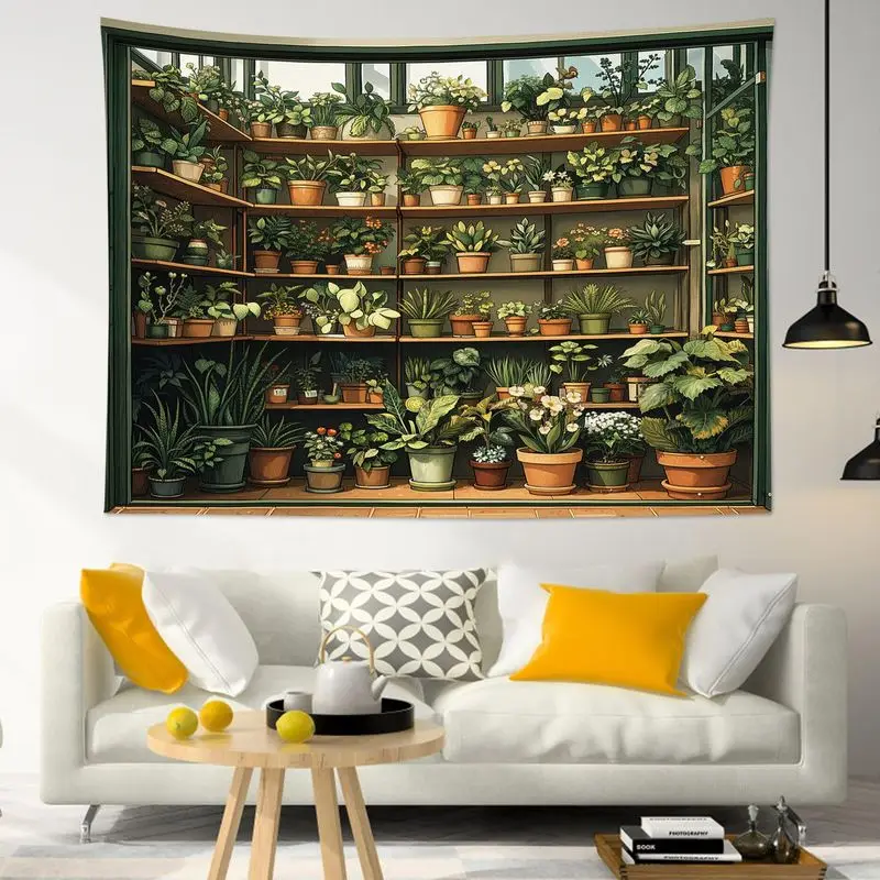 VIKAMA Vintage Bookshelf Tapestry Wall Hanging Dark Academia Library Study Aesthetic Wall Art Living Room Bedroom Decor