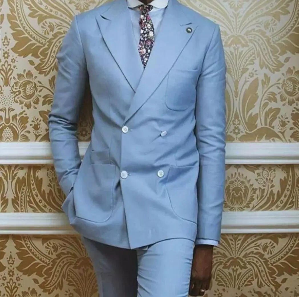 

New pattern Men's Jacket Pants Double Breasted Groom Wedding Tuxedo Party Suit For Men Tuxedo Slim Fit Suit Blazer