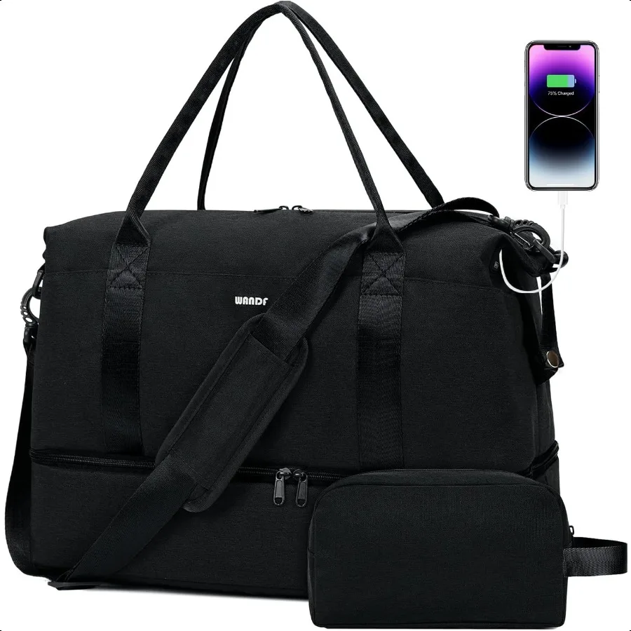 

For Spirit Airlines 18x14x8 Personal Item Bag Underseat Carry On Bag with Wet Pocket Shoe Compartment USB Charging Port