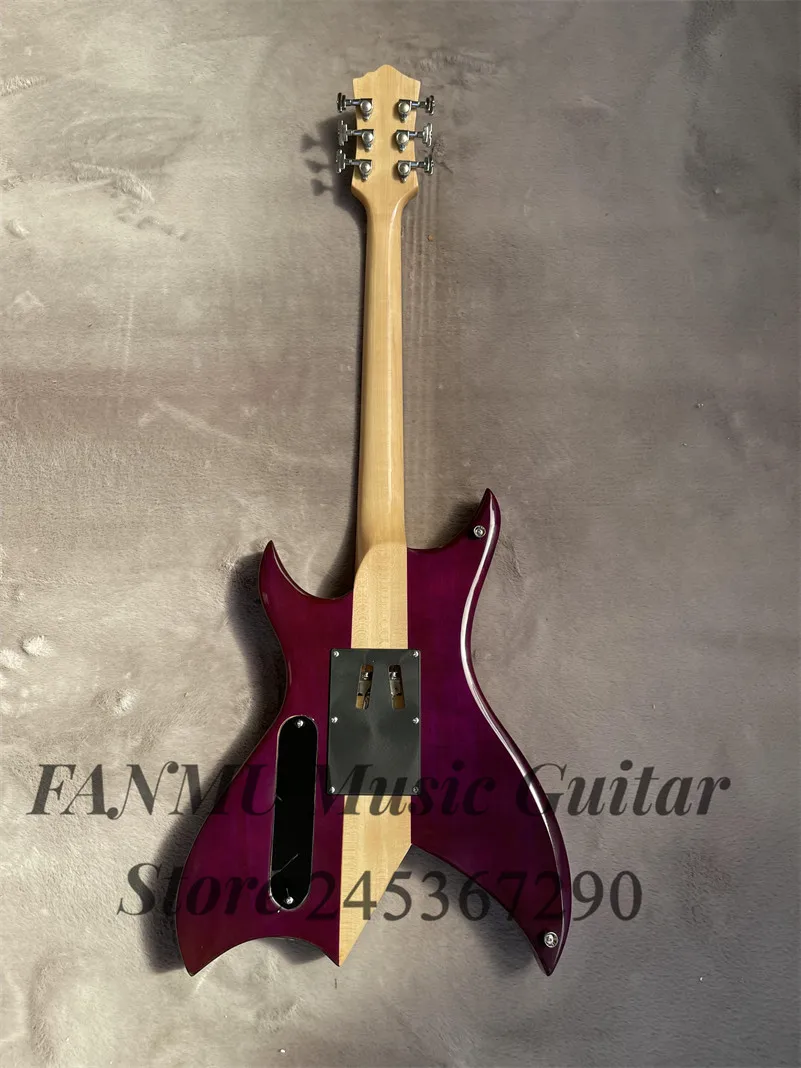 Purple electric guitar tremolo Bridge Maple neck Set In body Rose wood fingerboard HH pickup special tuner factory custom