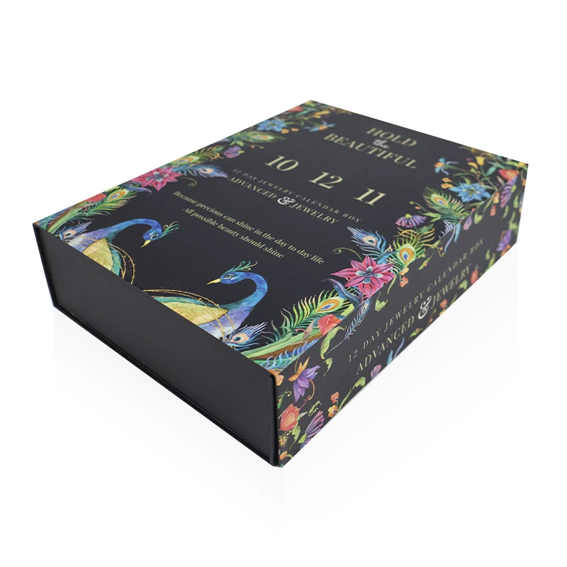 Customization.Customized Christmas Beauty Gift Box Black Countdown Empty Different Sizes Advent Calendar Box Packaging