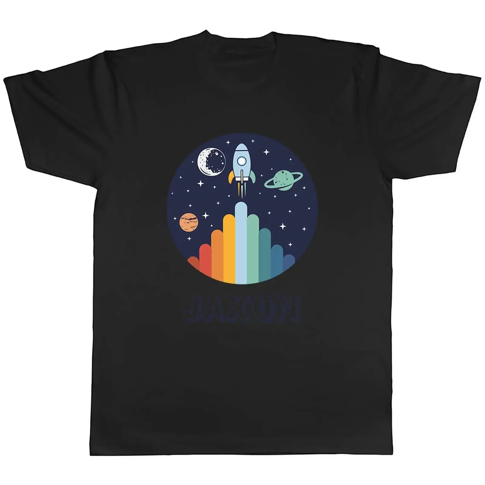 Personalised Space Rocket Boys Astronaut Universe Mens T Shirt  vintage Washed fashion Comfortable Stretched Versatile graphic