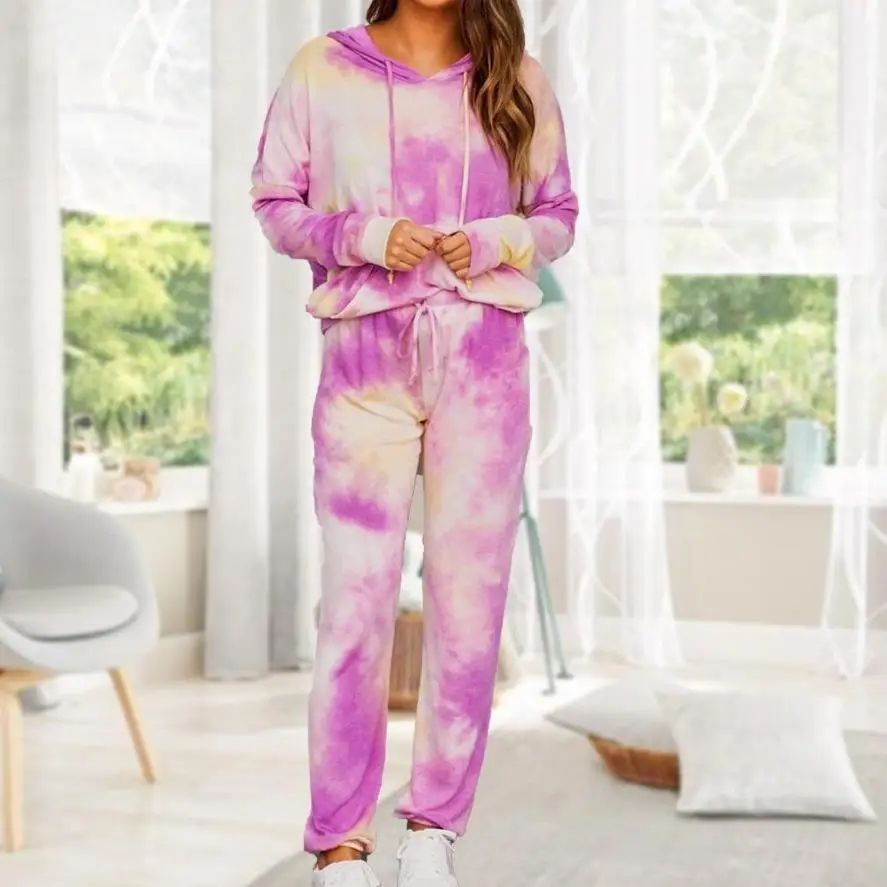 

Spring and summer new loungewear casual two-piece women's summer long-sleeved hoodie trousers suit party sexy temperament elegan