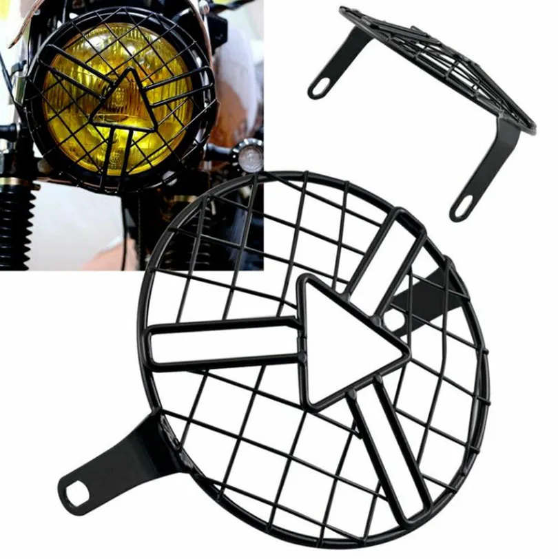 Headlight Protector Cover Retro Metal Grill Fit For Triumph Suzuki Kawasaki