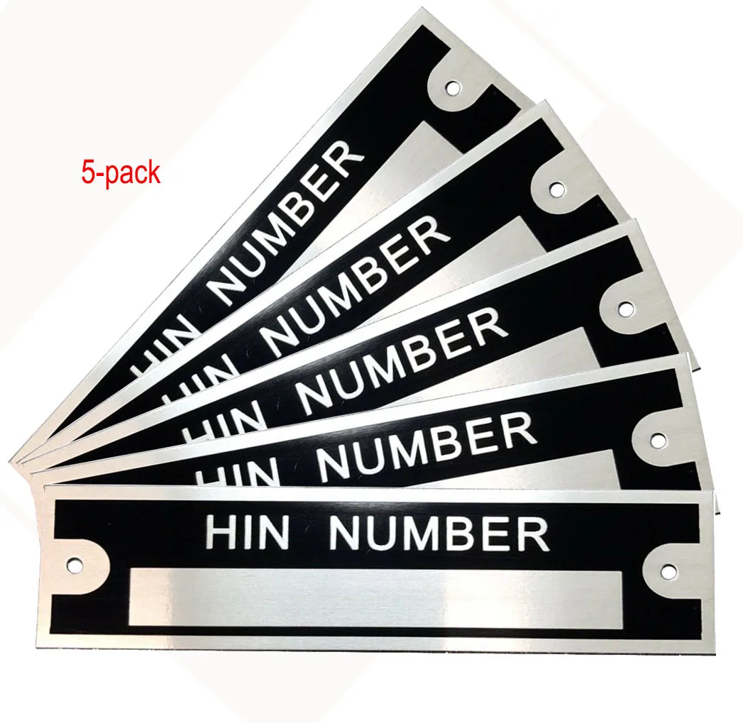 

5-PACK VEHICLE TRUCK BOAT Trailer Blank VIN & Weight AXLE Chassis Plate 100mm x 25mm Identification Number