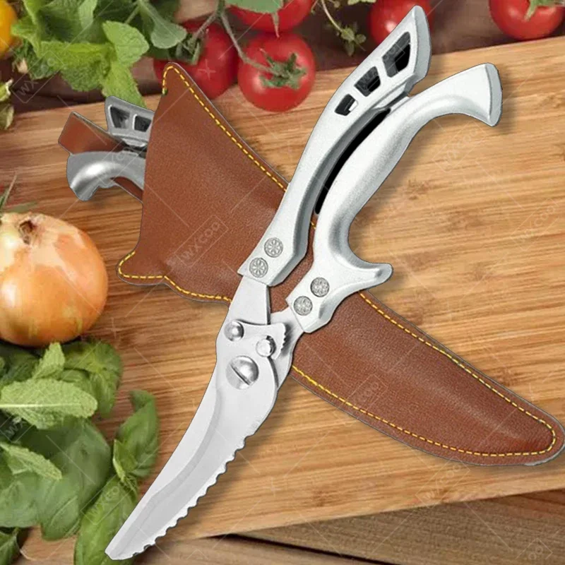 

WXCOO Kitchen Scissors Kitchen Poultry Shears Chicken Bone Shear Stainless Steel Fish Duck Butter Vegetable Cutter Cooking Tool