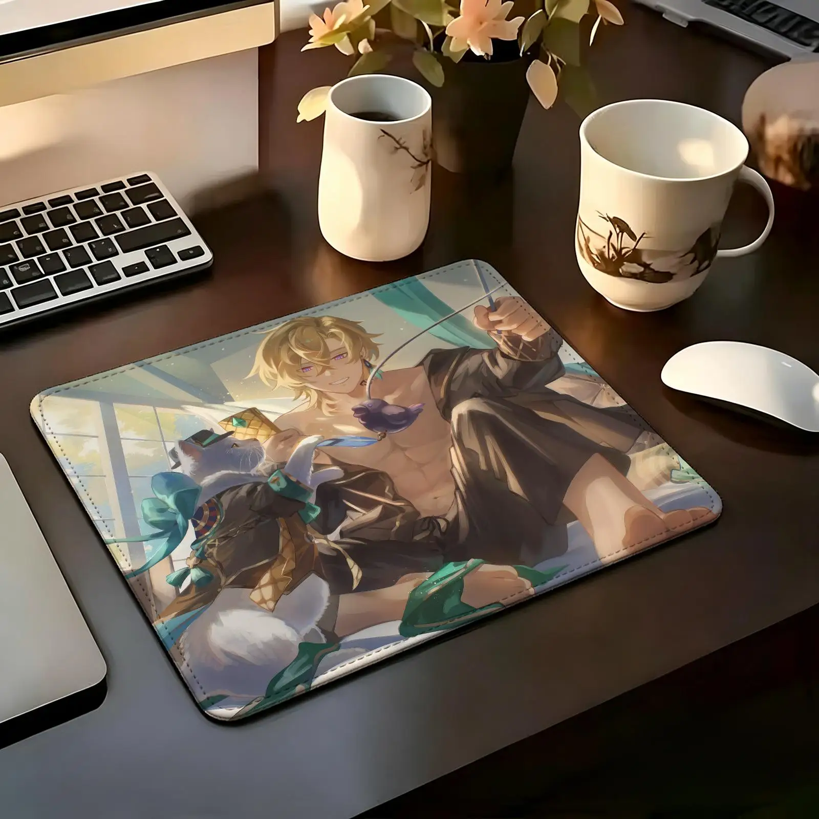 Compact Gaming Mat Reinforced Stitched Border,Honkai Star Rail Aventurine Waveflair Portable Laptop Desk Pad Office & E‑sports