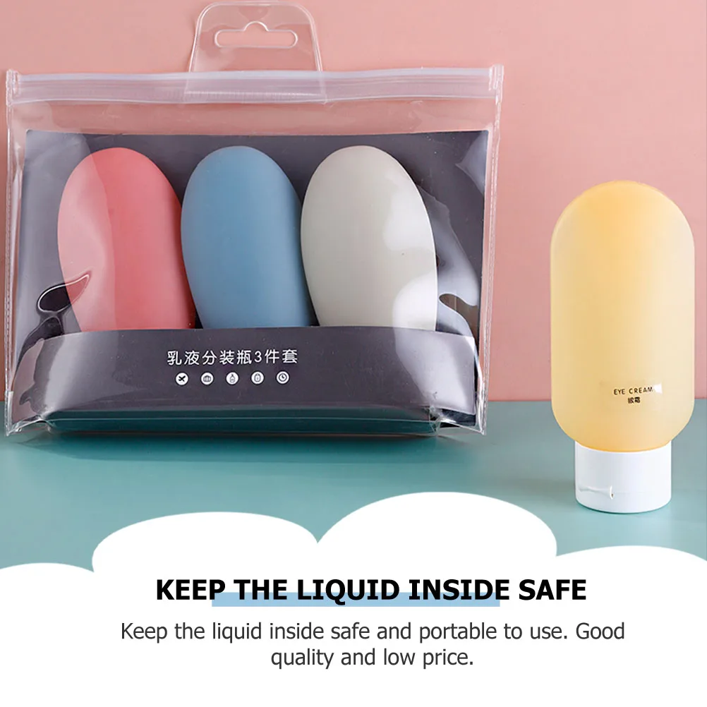 

3pcs Travel Bottles Refillable Leak-Proof Portable Toiletry Containers Lightweight Small Empty Soap Lotion Sunscreen Dispenser