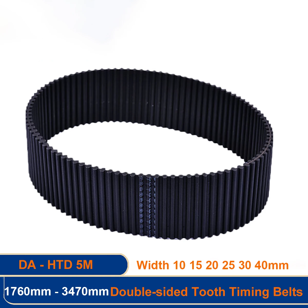 

1Pcs DA HTD 5M Double Side Tooth Synchronous Timing Belt 1760mm - 3470mm 352 teeth - 694 teeth Width 10 15 20 25 30 40mm