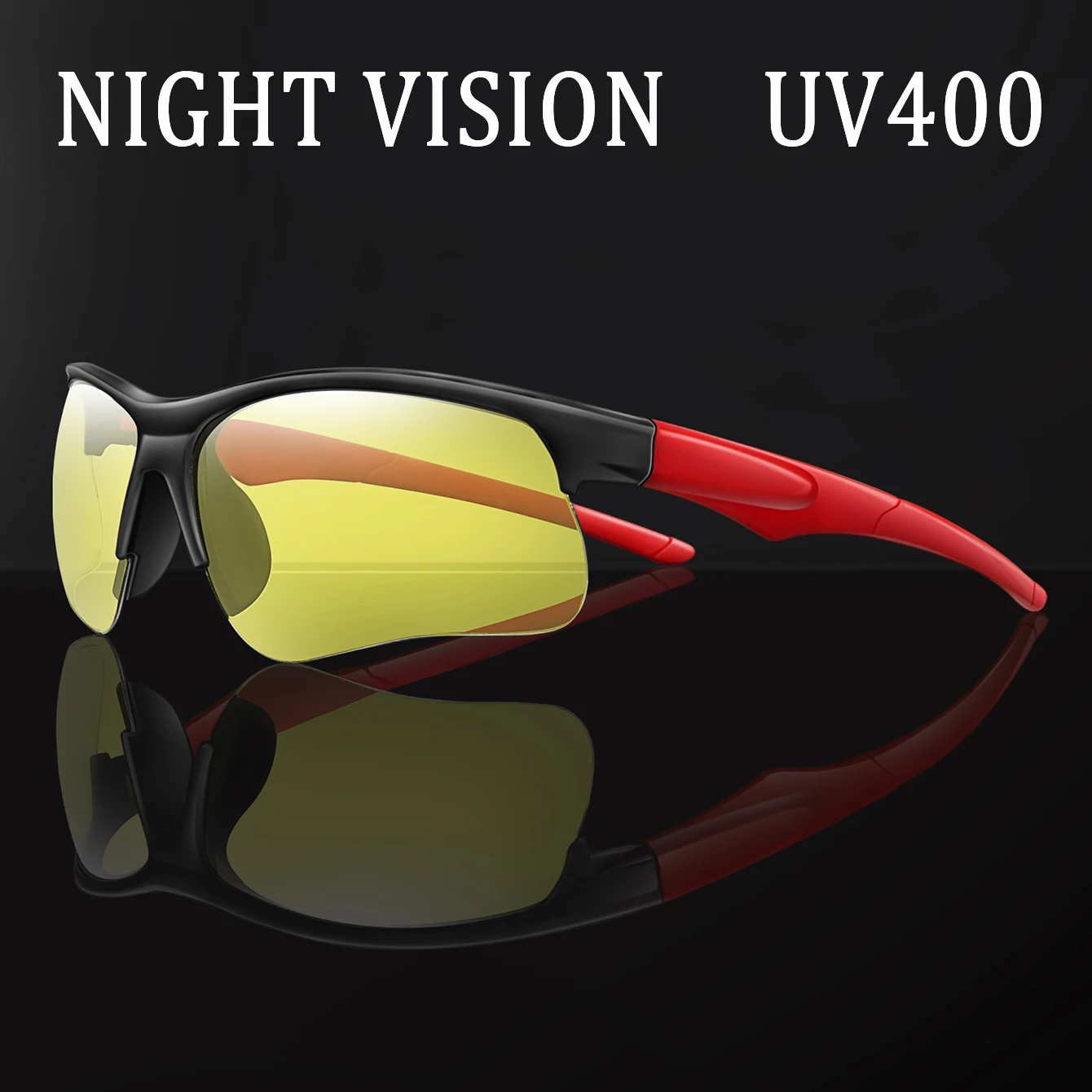 Modische Nachtsicht-Sonnenbrille für Herren und Damen, Sport- und Outdoor-Fahrradbrille für Camping, Wandern, Fahren, UV400