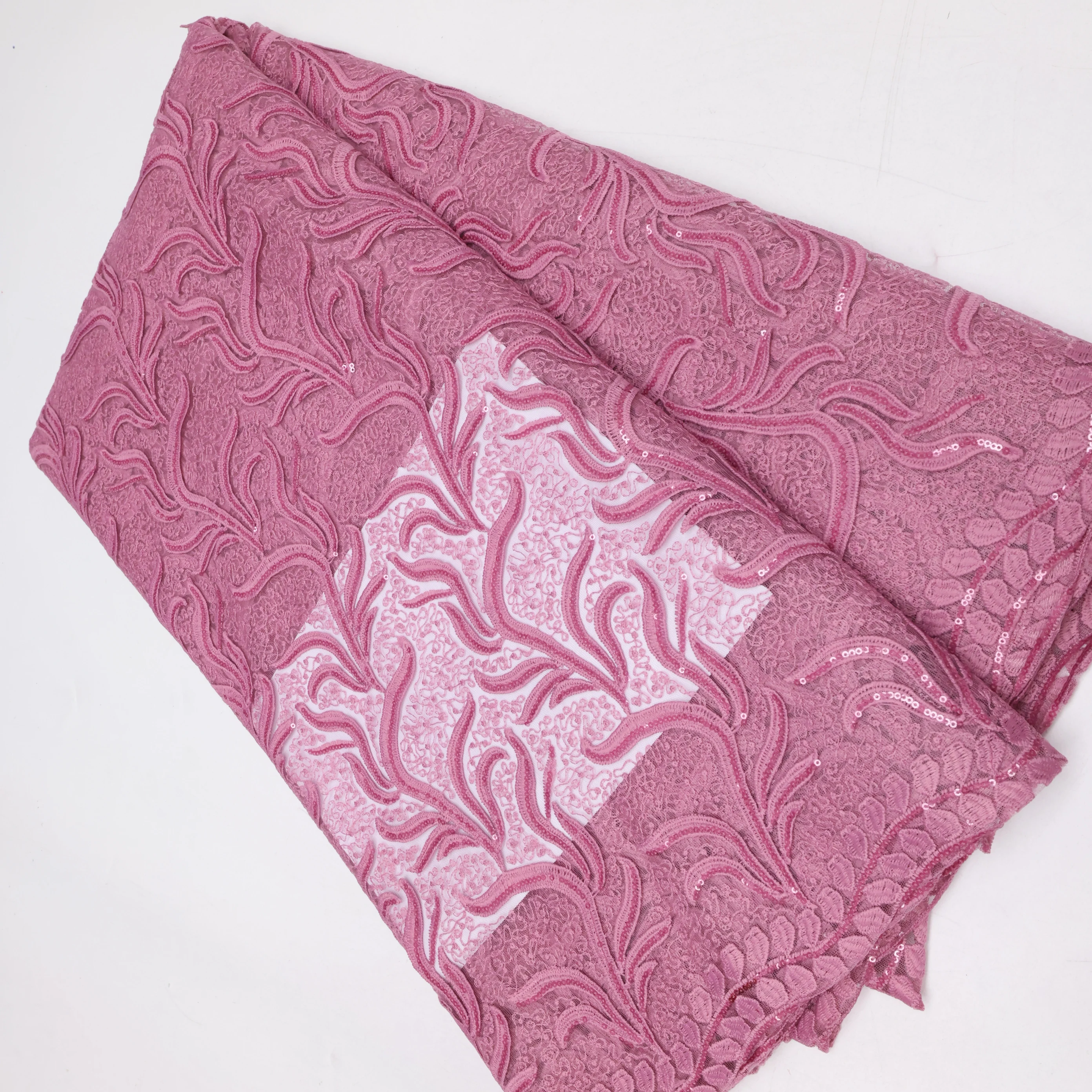 New Elegant Tissue Net Lace Fabric Women Beauty Tulle Lace Nigerian African Water Soluble Cord Lace Fabric For Wedding Dress Sew