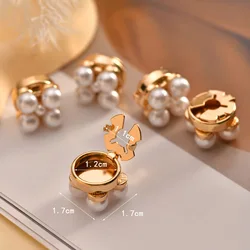 High Quality Korean Style Pearl Cufflinks For Womens Alloy Brass Buttons Covers Jewelry Accessories Party Gift