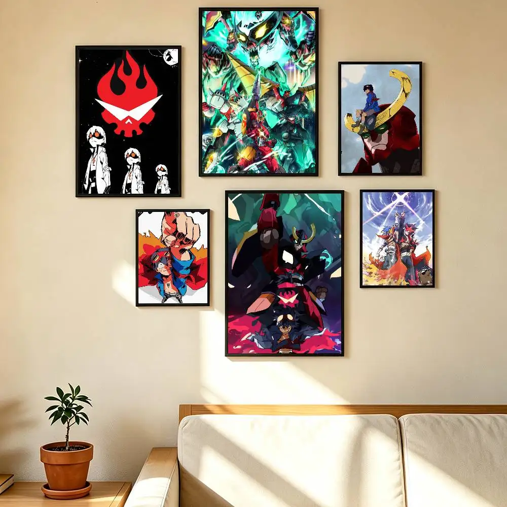 Popular Anime Gurren Lagann Poster High Quality Dorm Living Room Aesthetic Wall Decoration Painting Stickers Gift