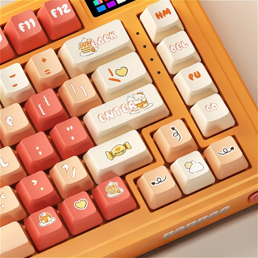 Orange soda, small full set, cherry, keyboard keycaps, custom keycaps, cartoons, cute keycaps, mechanical keyboard accessories