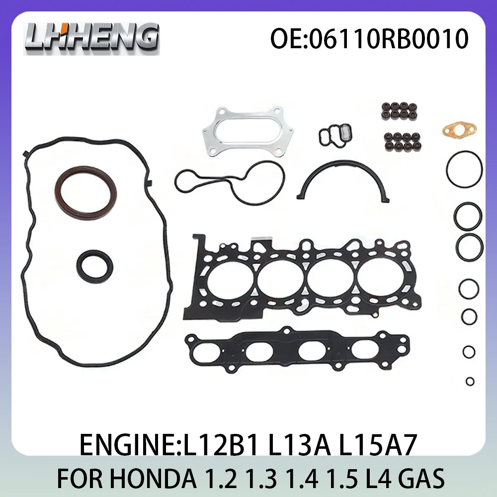

Engine Full gasket set For HONDA CITY CR-Z JAZZ SHUTTLE 1.2L 1.3L 1.4L 1.5L 1.2 1.3 1.4 1.5 L4 GAS 08-14 L12B1 L13A 06110RB0010