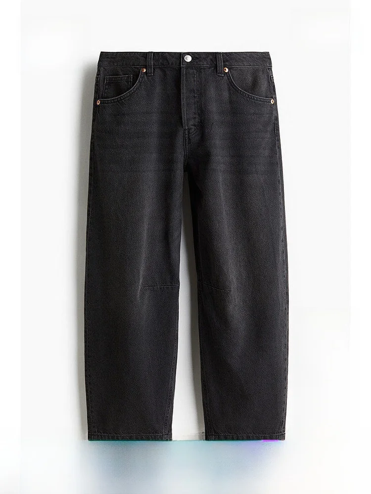 

Джинсы женские прямые с высокой талией, модные, укороченные (до щиколотки), 100% хлопок, весна 2025, естественная талия