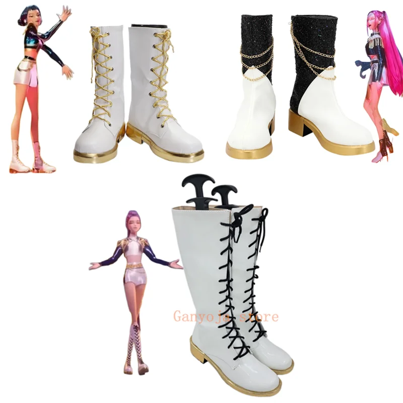 루미 미라 조이 코스프레 신발 KPop 악마 사냥꾼 부츠 애니메이션 소녀 의상 신발 성인 어린이 신발