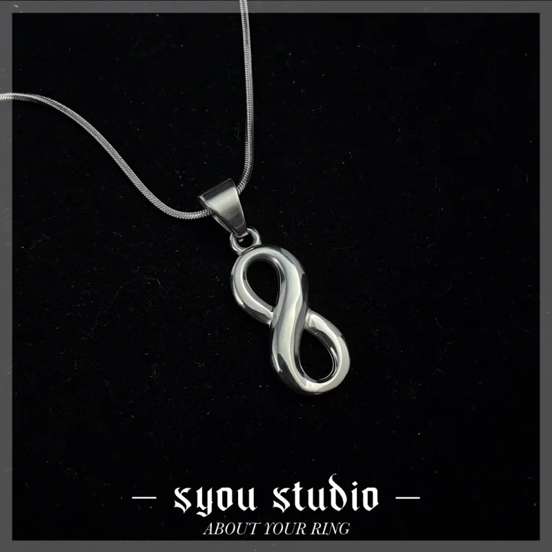 Infinitely Pendant Stainless Steel Women Necklace Punk Jewelry Vintage Gift For Womens Unisex Simple Mobius Pendants Wholesale