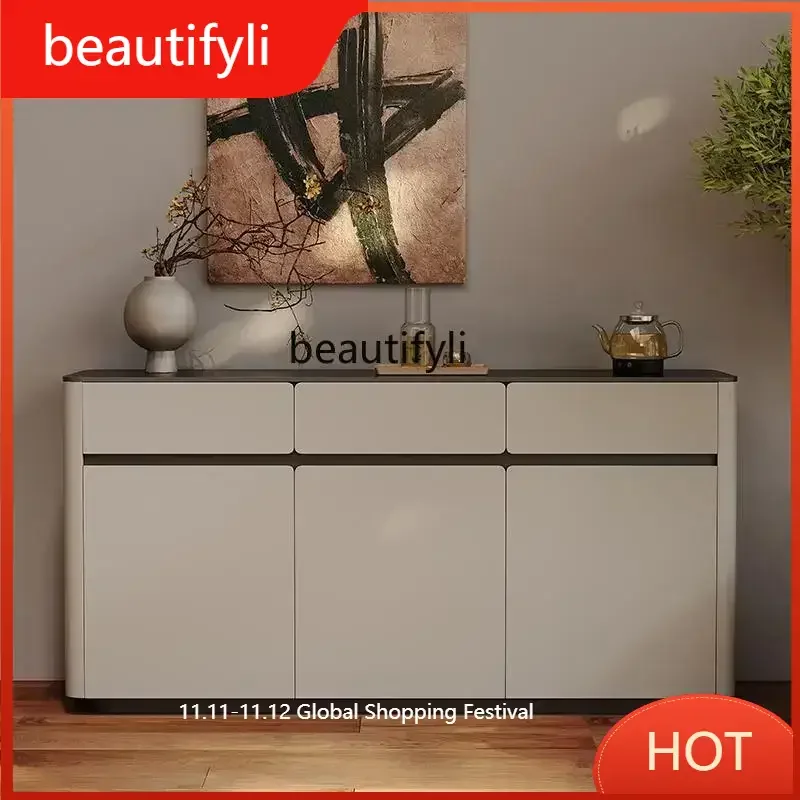 

L Slate dining side cabinet Entry foyer against the wall Entrance cabinet Household smart kettle integrated tea cabinet D80