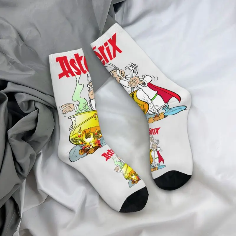 Asterix Panoramix Getafix Dress Socks Mens Womens Warm Fashion Cooking Magic Potion Crew Socks