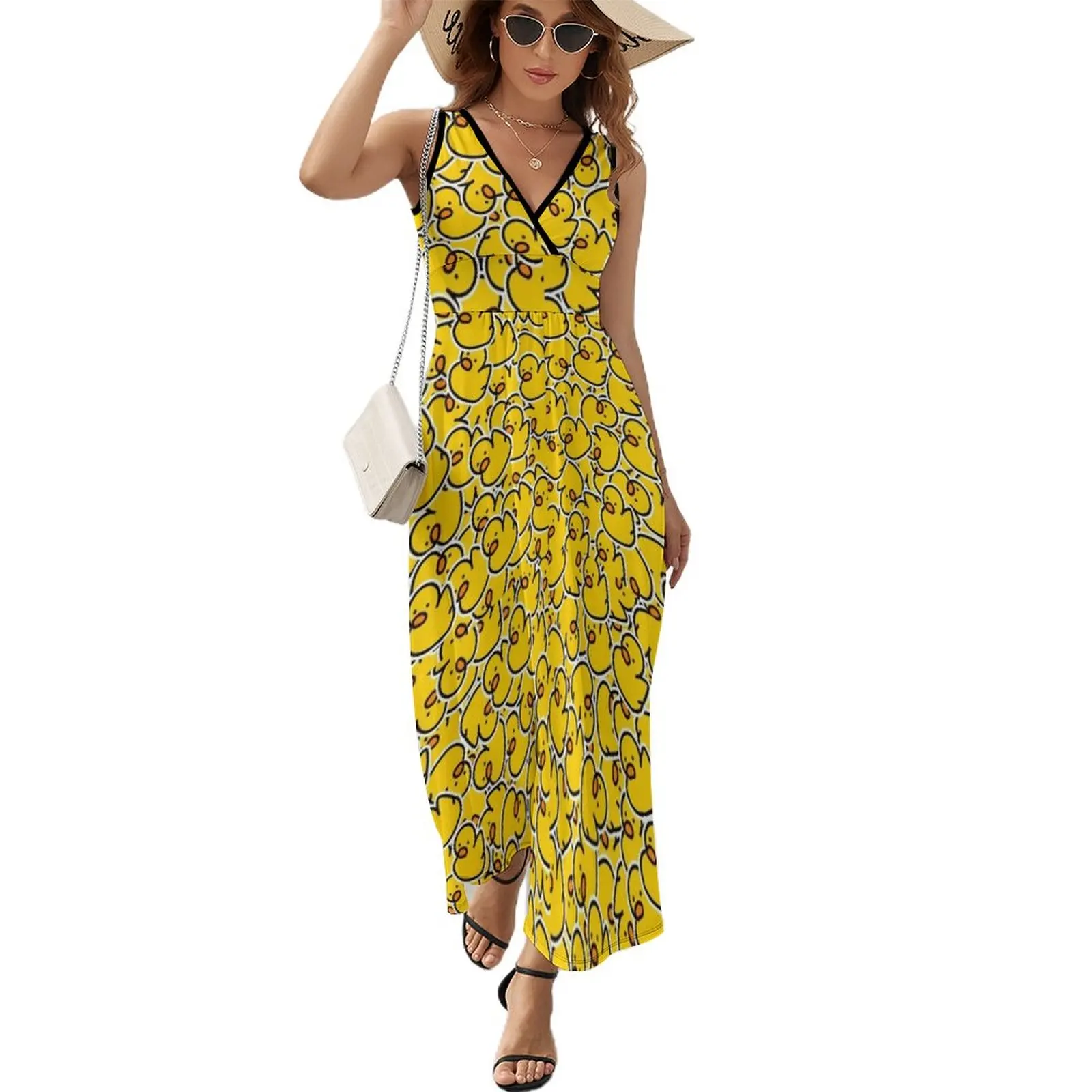 

A big Bunch of yellow rubber ducks Sleeveless Dress dresses with long sleeves Summer dresses for women dress women summer