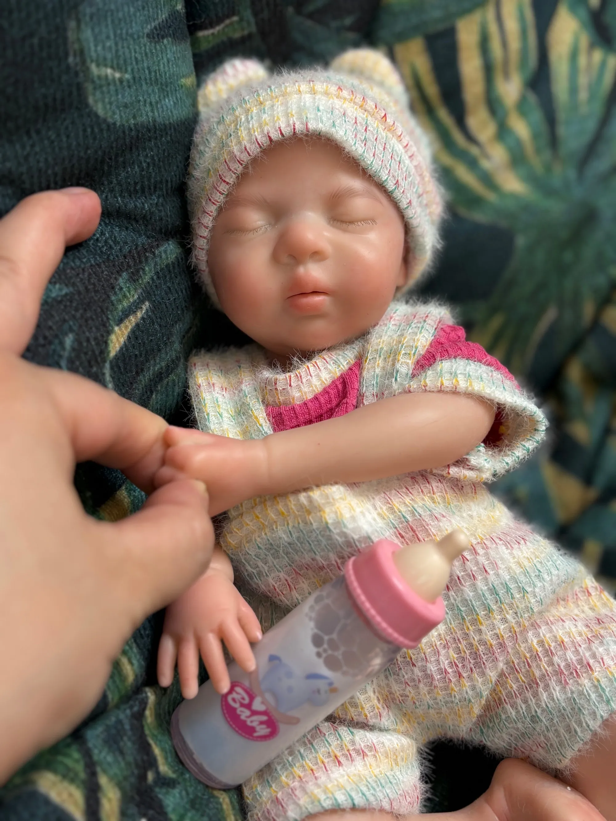 AnjoDoll Reborn Doll 13Inch Open Mouth Silicone Luna Girl with Two Sets of Clothes Newborn Dolls reborn de silicone real cuerpo - Detail 1