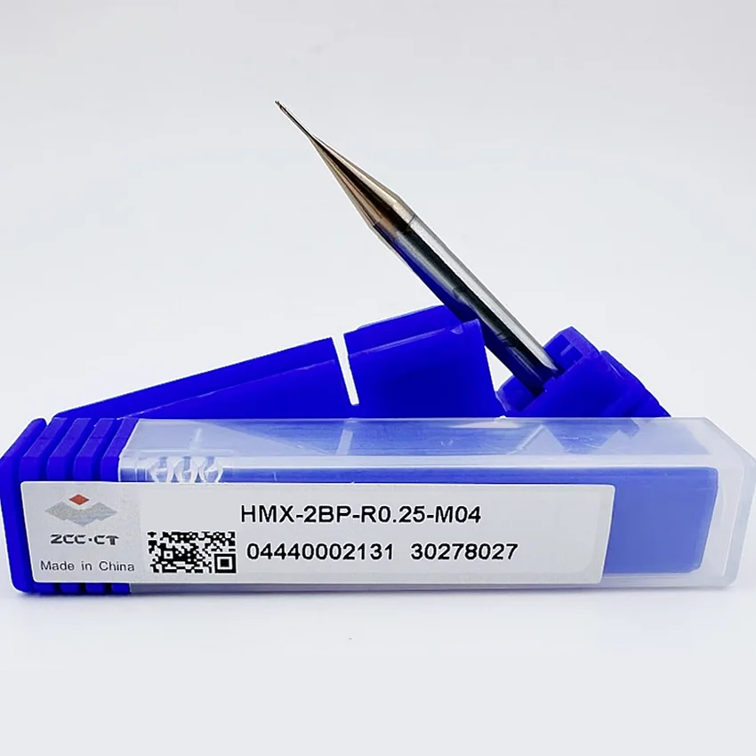 HMX-2BP-R0.25-M04 ZCC.CT HMX-2BP Two edge straight shank long neck short edge ball end mill 2 Flutes Ball Nose End Mill