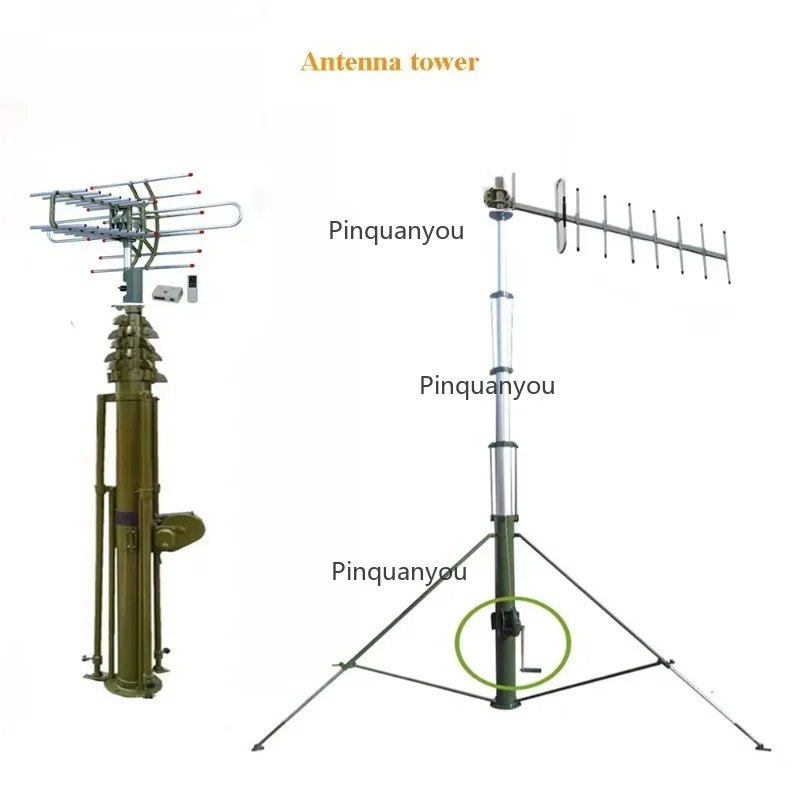 Wholesale 4m 6m 8m 10m 12m 14m 50ft and 60ft Manual Lifting Telescopic Mast Antenna Tower