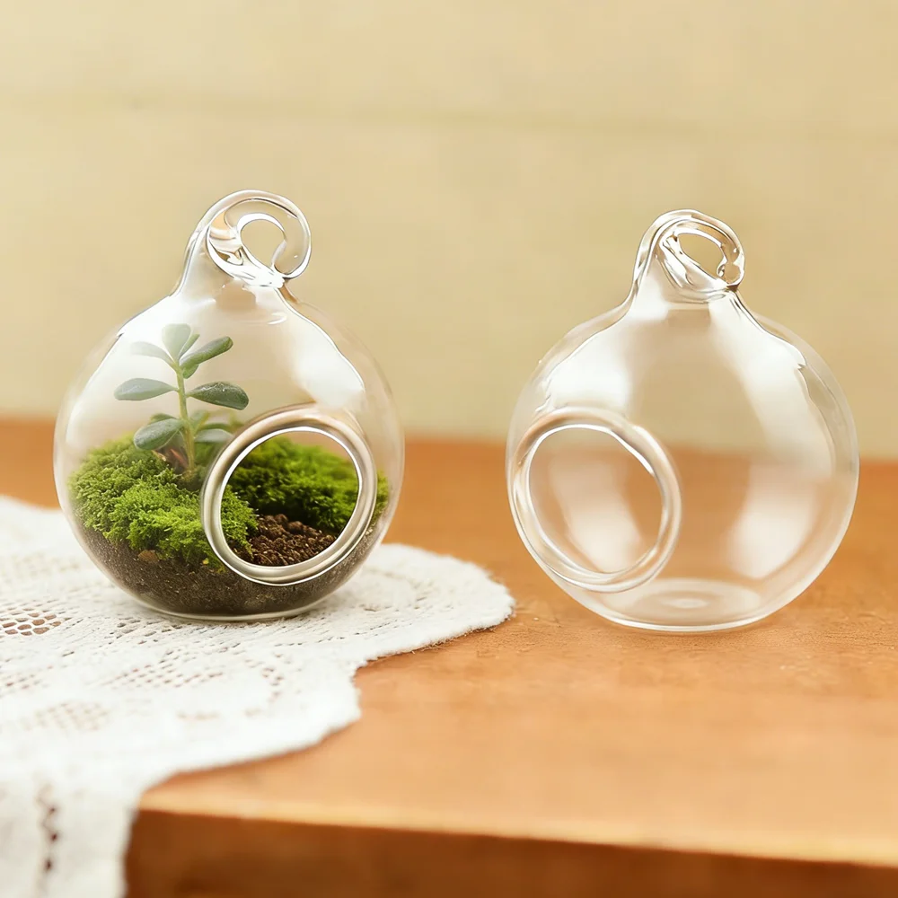 5pieces 25*30mm Micro Landscape Ecological Glass Bottle Glass Pots jewelry Glass Bottle Moss DIY Glass globe pendant