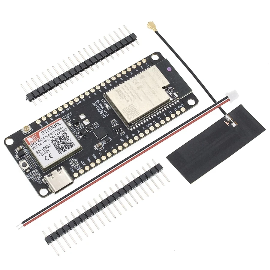 Módulo inalámbrico V1.3 ESP32, antena GPRS, tarjeta SIM, módulo SIM800L, componentes de placa de circuito de antena FPC negra
