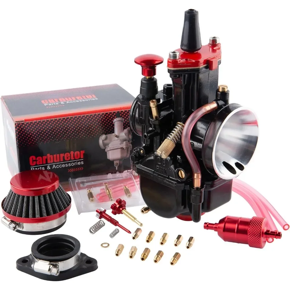 PWK Carburetor 28mm Carb 75cc-125cc 2T 4T Engine Kits for Dirt Bike Motocross Moto With Air Filter Intake Manifold Carb Jets