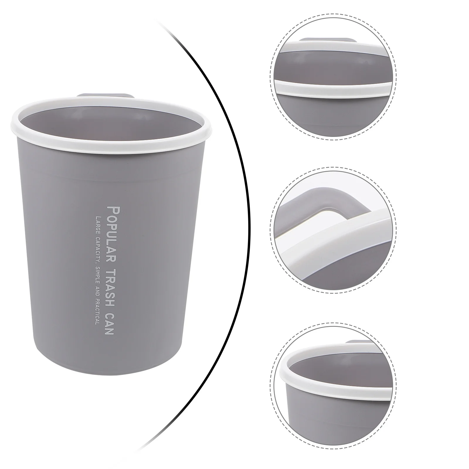 

1Pcs Elegant Household Trash Can Easy to Clean Reusable Round Waste Paper Basket for Bathroom Kitchen Home Decoration