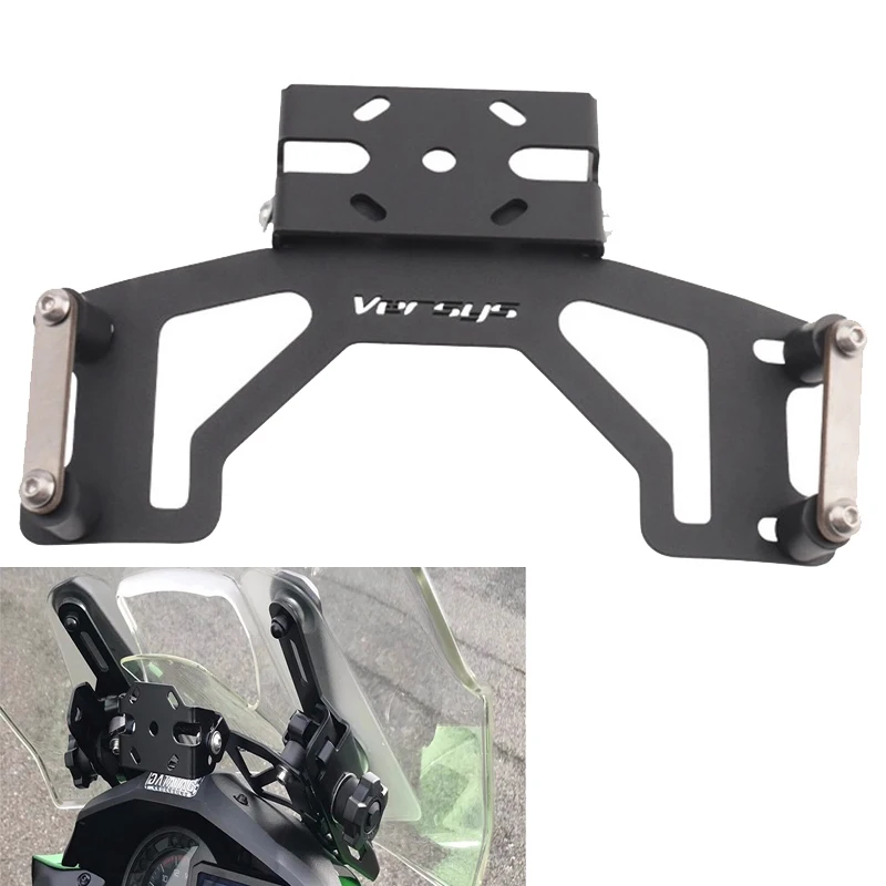 Motorcycle Modified Accessories Black CNC Aluminium Alloy Navigation Bracket Fit For Kawasaki Versys 1000 VERSYS1000 2019-2022