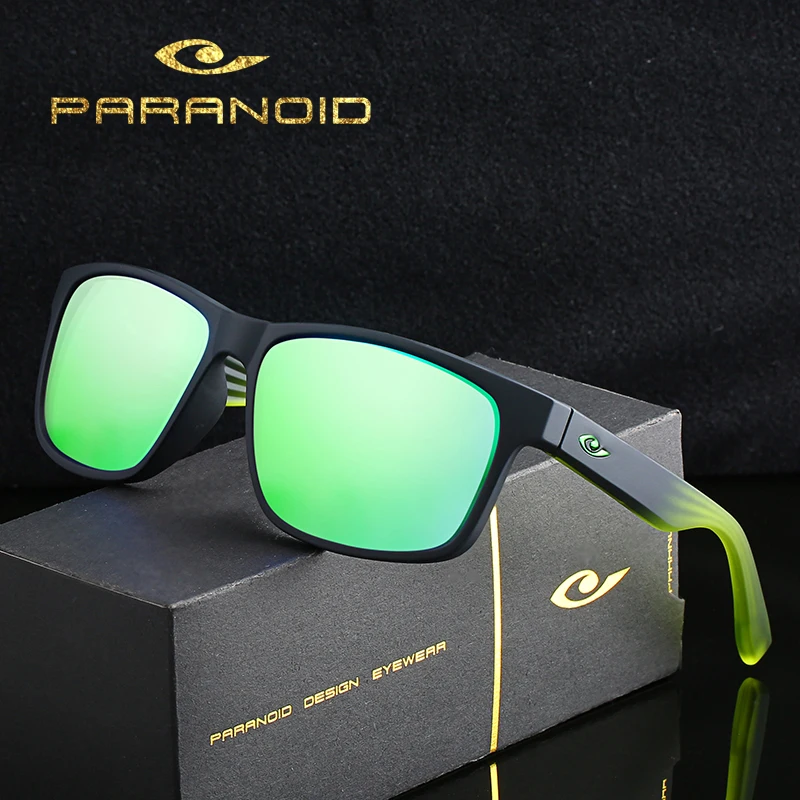 PARANOID Vintage Sunglasses Polarized Men's Sun Glasses For Men Driving Black Square Oculos Male 8 Colors Model 8019 P8019